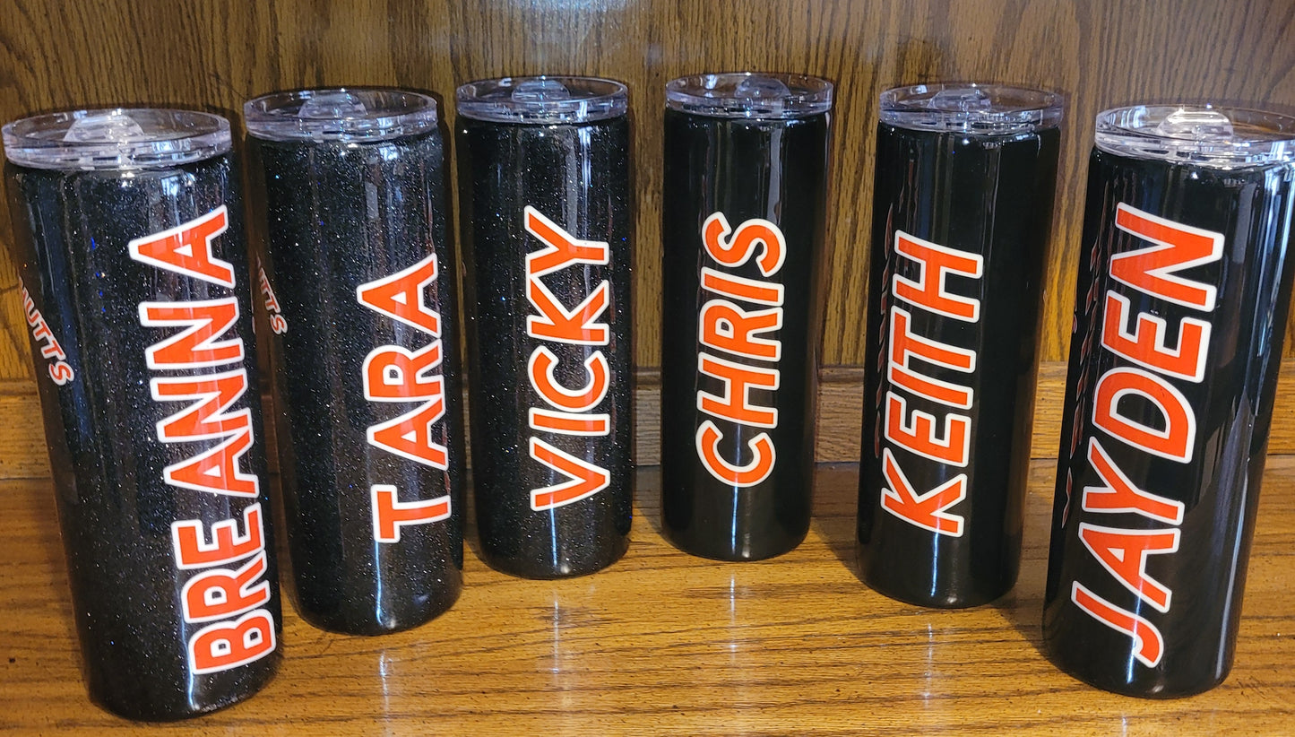 Custom Glitter Skinny Tumbler