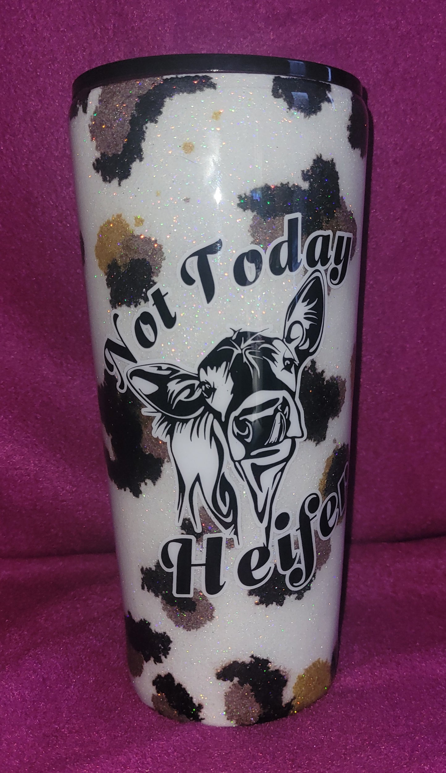 Custom Glitter cow print